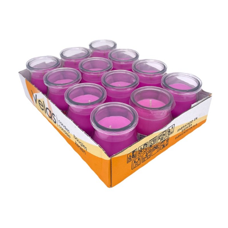 Generico SET 12 CANDELE PROFUMEATE in VASETTO VETRO ESPLOSIONE FLOR...