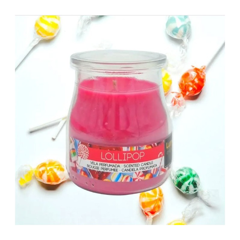 Generico SET 12 CANDELE PROFUMEATE in VASETTO VETRO LOLLIPOP AMBIEN...