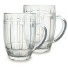 2x BICCHIERE VETRO BOCCALE BIRRA TRASPARENTE CON MANICO CL.50 tazze...