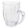 2x BICCHIERE VETRO BOCCALE BIRRA TRASPARENTE CON MANICO CL.50 tazze...
