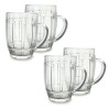 4x BICCHIERE VETRO BOCCALE BIRRA TRASPARENTE CON MANICO CL.50 tazze...
