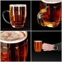 4x BICCHIERE VETRO BOCCALE BIRRA TRASPARENTE CON MANICO CL.50 tazze colazione