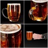 4x BICCHIERE VETRO BOCCALE BIRRA TRASPARENTE CON MANICO CL.50 tazze...