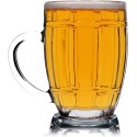 4x BICCHIERE VETRO BOCCALE BIRRA TRASPARENTE CON MANICO CL.50 tazze colazione