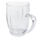 4x BICCHIERE VETRO BOCCALE BIRRA TRASPARENTE CON MANICO CL.50 tazze colazione