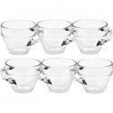 SET 6 Tazze tazzine espresso caffè cappuccino tè latte vetro trasparente 200ml