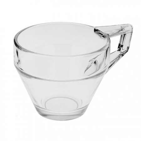 SET 6 Tazze tazzine espresso caffè cappuccino tè latte vetro trasparente 200ml