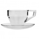 SET 6 Tazze tazzine espresso caffè cappuccino tè latte vetro trasparente 200ml