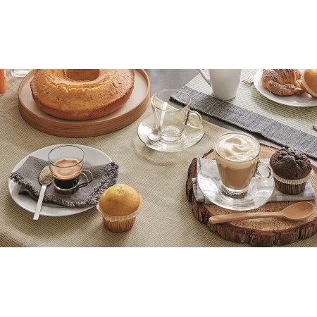 SET 6 Tazze tazzine espresso caffè cappuccino tè latte vetro trasparente 200ml