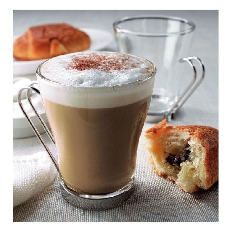 SET 12 Tazze tazzine espresso caffè cappuccino tè latte vetro trasp...
