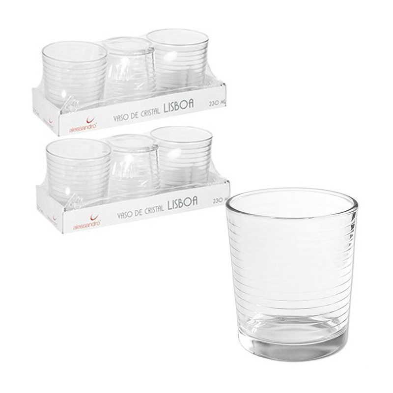 SET 6 BICCHIERI IN VETRO DA ACQUA VINO COCKTAIL 23 CL Bar Casa Tavolo bibita