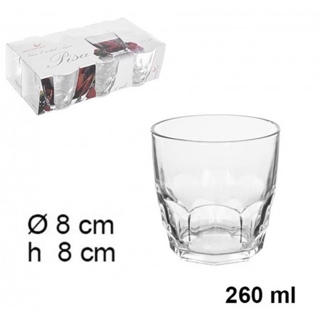 SET 6 BICCHIERI IN VETRO PER ACQUA VINO COCKTAI 26 CL CASA RISTORANTE BAR PUB