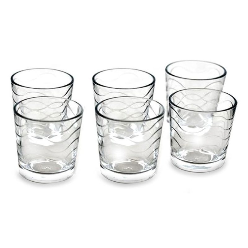 Hongu SET 6 BICCHIERI IN VETRO DA ACQUA VINO BIBITA 26 CL CASA RIST...