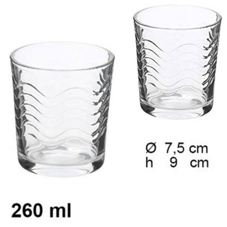 SET 6 BICCHIERI IN VETRO DA ACQUA VINO BIBITA 26 CL CASA RISTORANTE BAR PUB