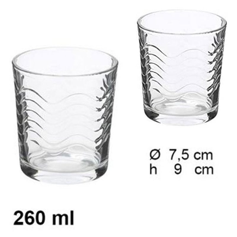 Hongu SET 6 BICCHIERI IN VETRO DA ACQUA VINO BIBITA 26 CL CASA RIST...