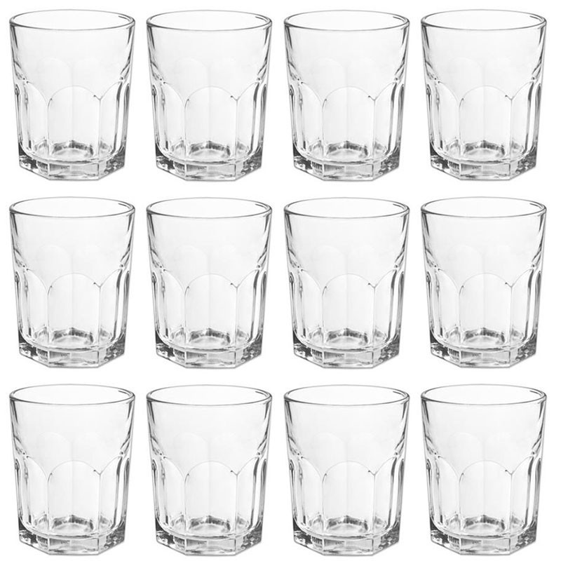 SET 12 BICCHIERI IN VETRO PER ACQUA VINO COCKTAIL 255 ml CASA RISTORANTE BAR PUB