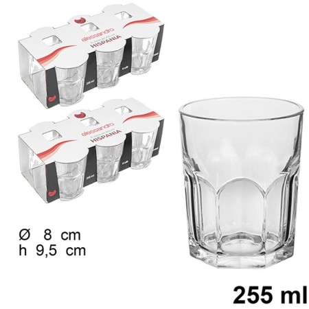 SET 12 BICCHIERI IN VETRO PER ACQUA VINO COCKTAIL 255 ml CASA RISTORANTE BAR PUB