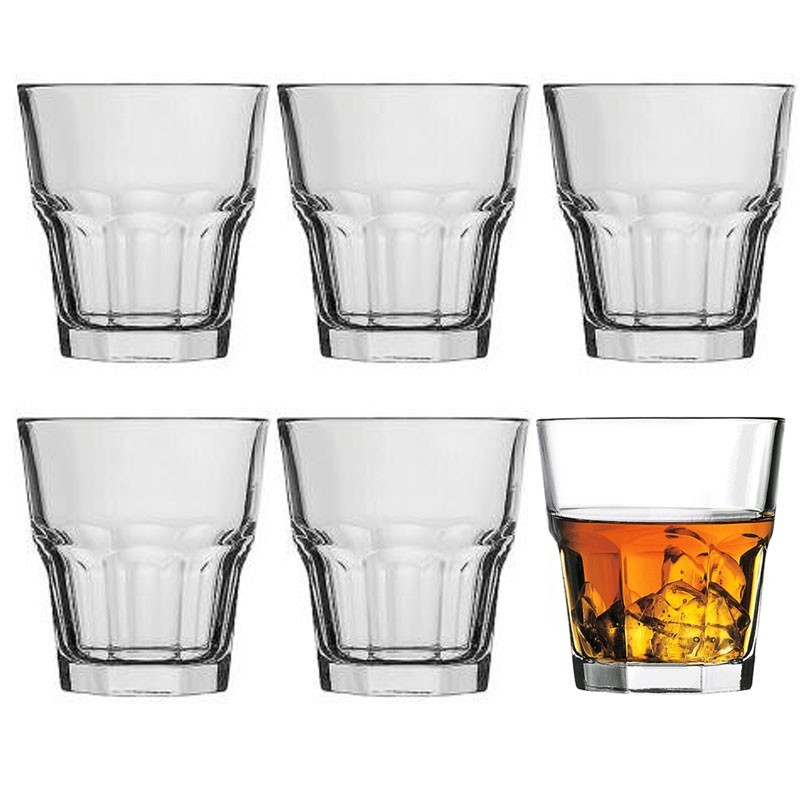 SET 6 BICCHIERI IN VETRO PER ACQUA VINO COCKTAIL 26 CL CASA RISTORANTE BAR PUB