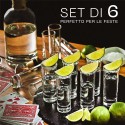 Set 6 Bicchierini Liquore Cicchetto Shot 6 cl Bar in vetro trasparente shottini