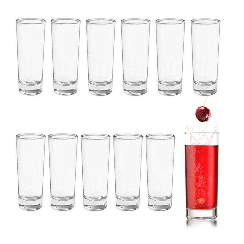 Set 12 Bicchierini Liquore Cicchetto Shot 6 cl Bar in vetro trasparente shottini