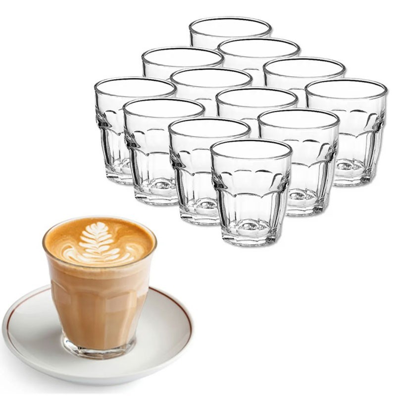 12 Bicchieri Shot 65ml BICCHIERI TAZZINE PER CAFFÈ ESPRESSO IN VETRO TRASPARENTE