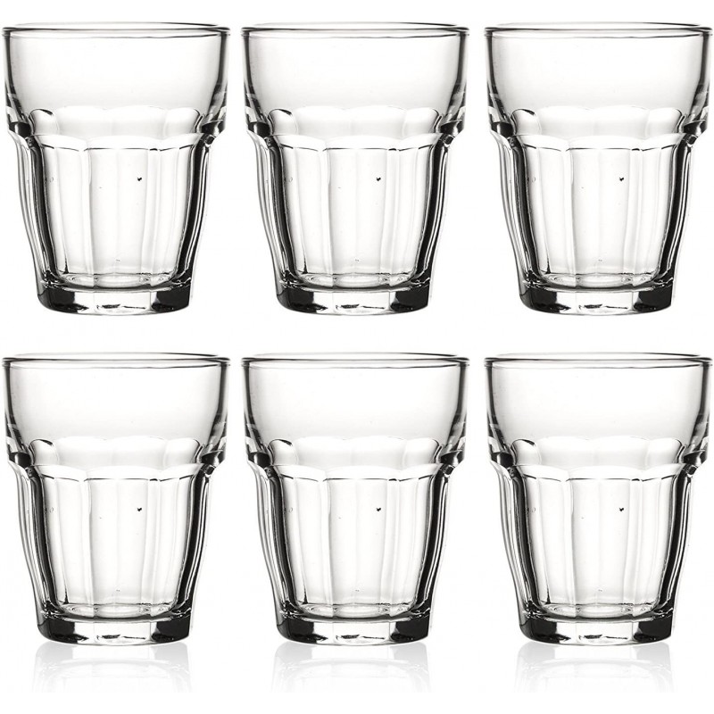 6 pz BICCHIERI TAZZINE PER CAFFÈ ESPRESSO IN VETRO TRASPARENTE 65ml Ginseng