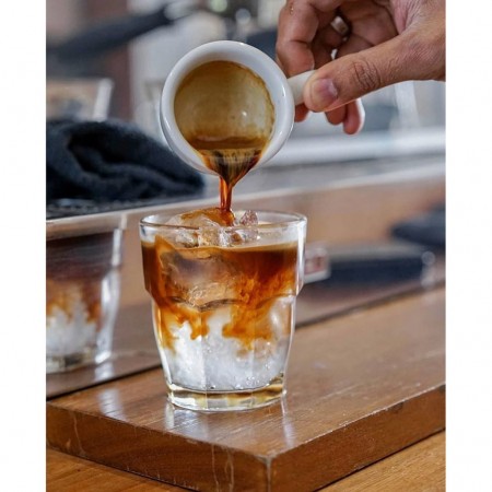 6 pz BICCHIERI TAZZINE PER CAFFÈ ESPRESSO IN VETRO TRASPARENTE 65ml Ginseng