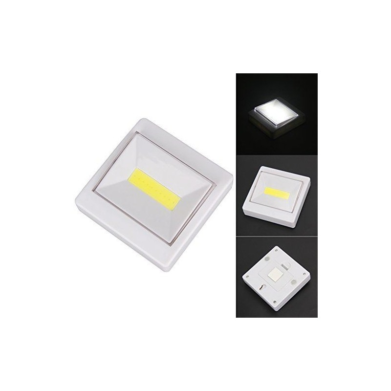 Luce led singolo di cortesia interruttore COB bianca a batterie AAA magnetica
