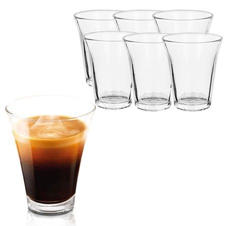 Set 6 Bicchieri Tazzine Bar caffè in vetro 7 cl Trasparente espresso ginseng