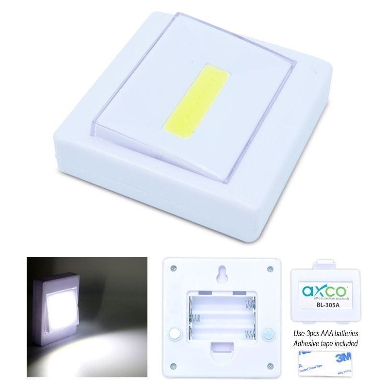 Luce led singolo di cortesia interruttore COB bianca a batterie AAA magnetica