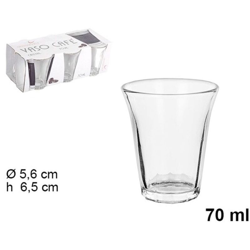 Hongu Set 6 Bicchieri Tazzine Bar caffè in vetro 7 cl Trasparente e...