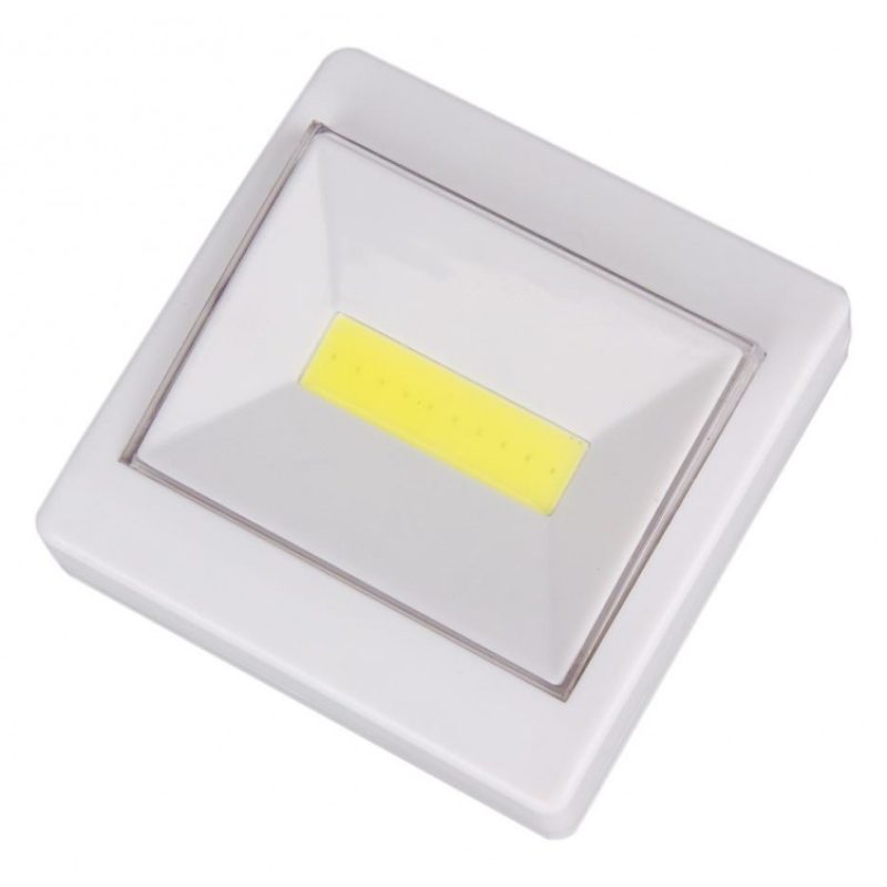 Luce led singolo di cortesia interruttore COB bianca a batterie AAA magnetica