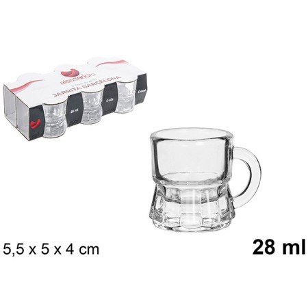 Bicchierini in vetro da liquore 6 pz bicchieri chupito shot amaro feste e bar 