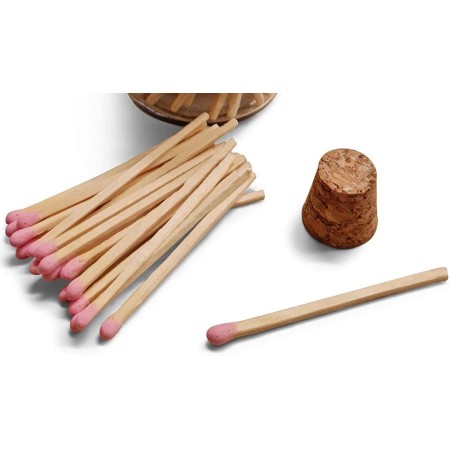 Fiammiferi in legno in bottiglia di vetro,2 confezioni da 80 pezzi rosa rosso
