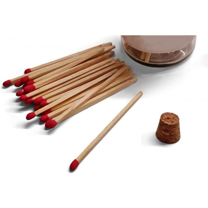 Poly Flame Fiammiferi in legno in bottiglia di vetro,2 confezioni d...
