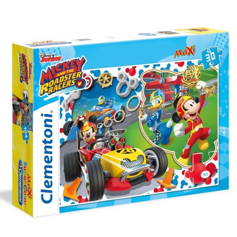 Puzzle 30 pezzi- Maxi - Disney Mickey and the Roadster Racers Clementoni Bambini