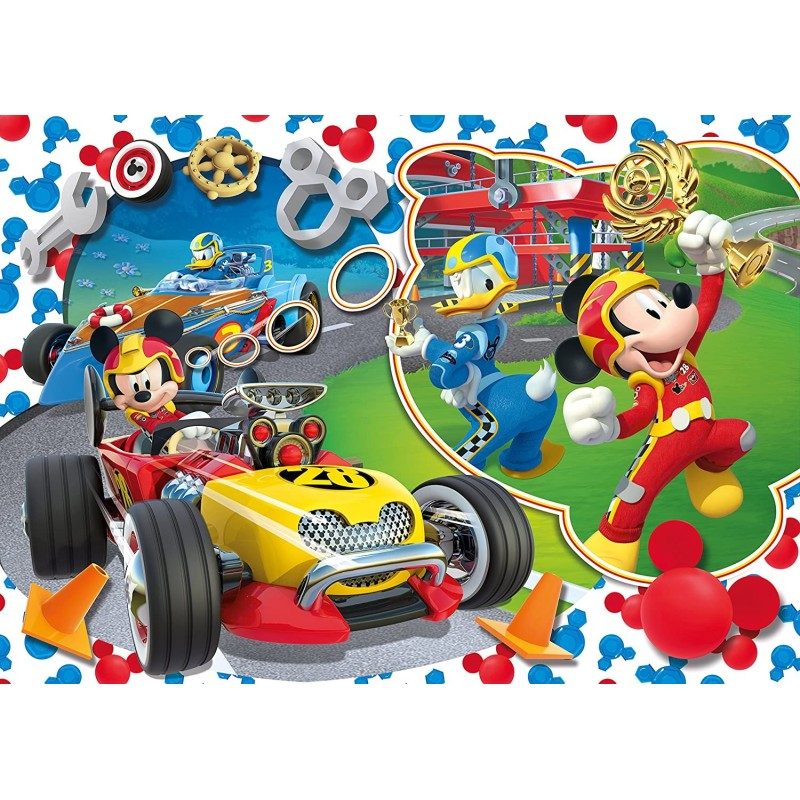 Clementoni Puzzle 30 pezzi- Maxi - Disney Mickey and the Roadster R...