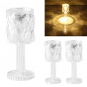 3 MINI LAMPADA TAVOLO COMODINO DIAMANTE EFFETTO CRISTALLO LUCE CALDA DECORATIVA