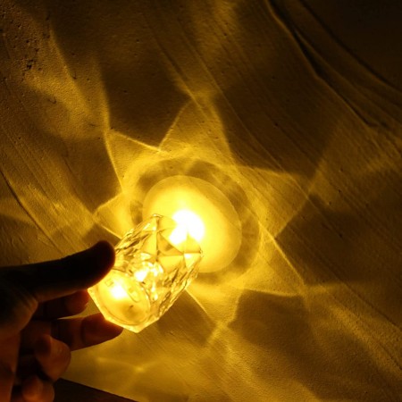 3 MINI LAMPADA TAVOLO COMODINO DIAMANTE EFFETTO CRISTALLO LUCE CALDA DECORATIVA