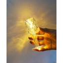 3 MINI LAMPADA TAVOLO COMODINO DIAMANTE EFFETTO CRISTALLO LUCE CALDA DECORATIVA