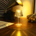 3 MINI LAMPADA TAVOLO COMODINO DIAMANTE EFFETTO CRISTALLO LUCE CALDA DECORATIVA