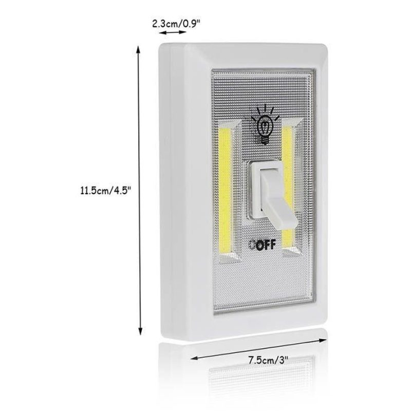 Luce led doppio di cortesia interruttore COB bianca a batterie AAA magnetica