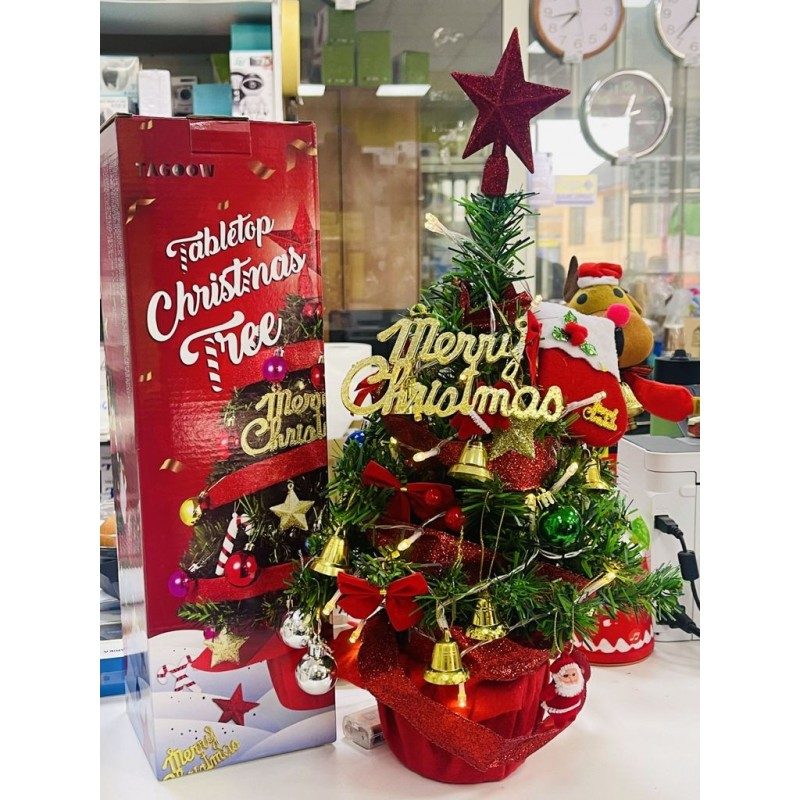 Hongu ALBERO DI NATALE PICCOLO DECORAZIONE DA TAVOLO ADDOBBATO ARTF...