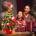 ALBERO DI NATALE PICCOLO DECORAZIONE DA TAVOLO ADDOBBATO ARTFICIALE  50 CM LUCI