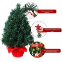 ALBERO DI NATALE PICCOLO DECORAZIONE DA TAVOLO ADDOBBATO ARTFICIALE  50 CM LUCI