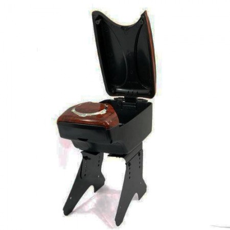 Bracciolo comodo simil legno auto universale regolabile due vani un porta bibite