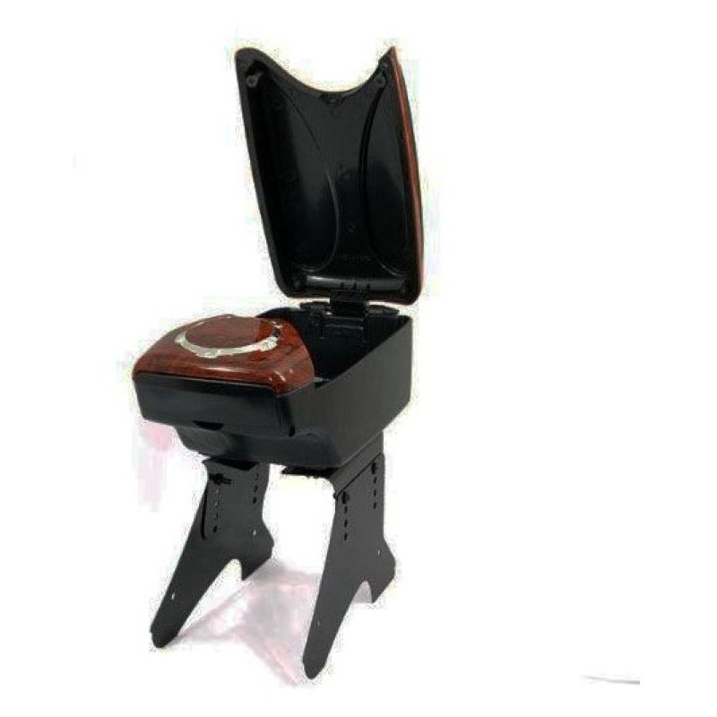Bracciolo comodo simil legno auto universale regolabile due vani un porta bibite