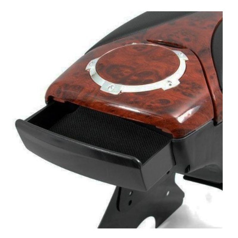 Bracciolo comodo simil legno auto universale regolabile due vani un porta bibite