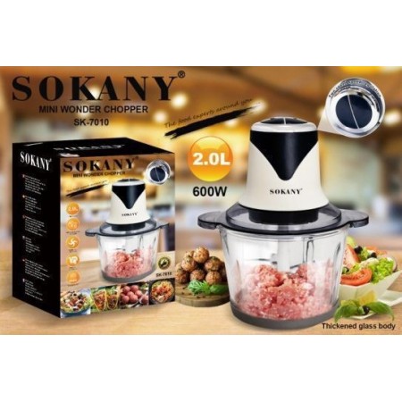 Tritatutto Elettrico 600W Tritacarne Cucina con 4 Lame e 2L Ciotola in Vetro