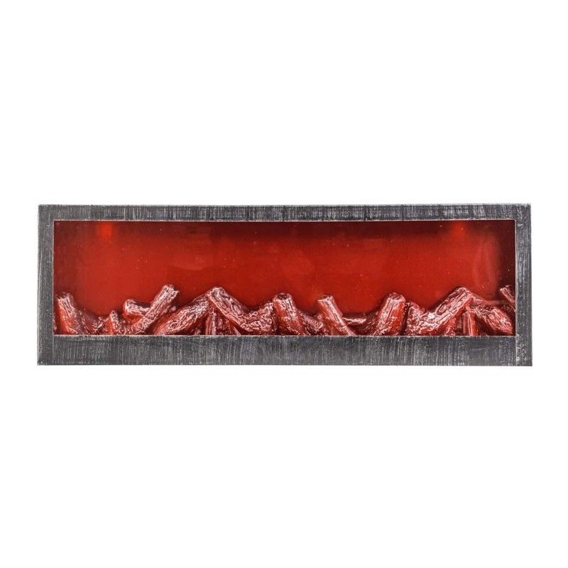 Lampada da Tavolo Lanterna 3 Led Effetto Fuoco Camino finto 60x20cm luce arredo